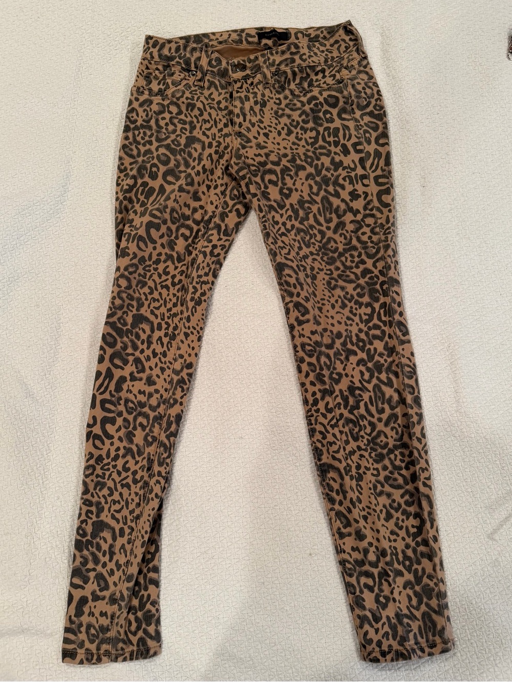bebe Leopard Print Skinny Jeans - Brown/Black